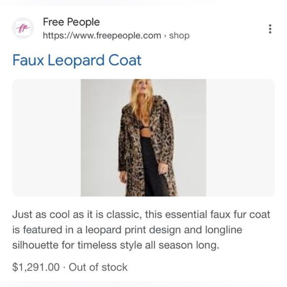 Free People x Anna Sui Faux Leopard Coat XS - Picture 4 of 9